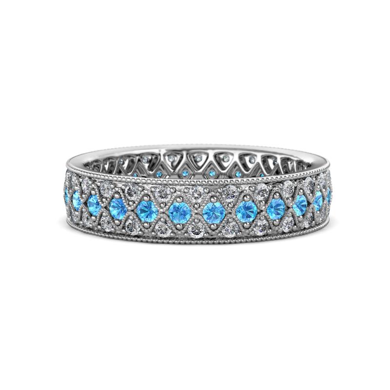 Cailyn Blue Topaz Three Row Eternity Band 