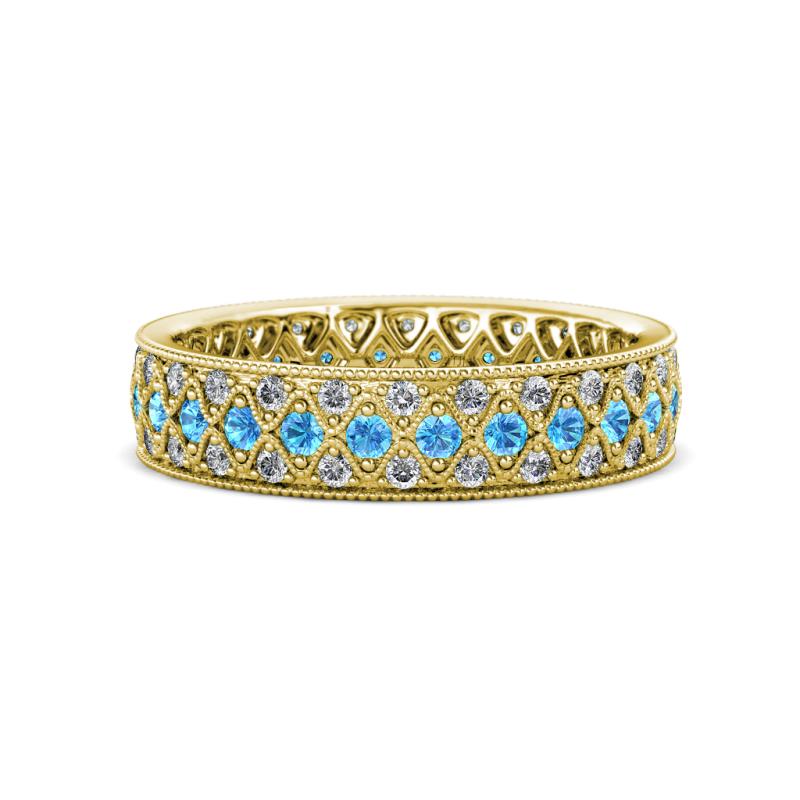 Cailyn Blue Topaz Three Row Eternity Band 