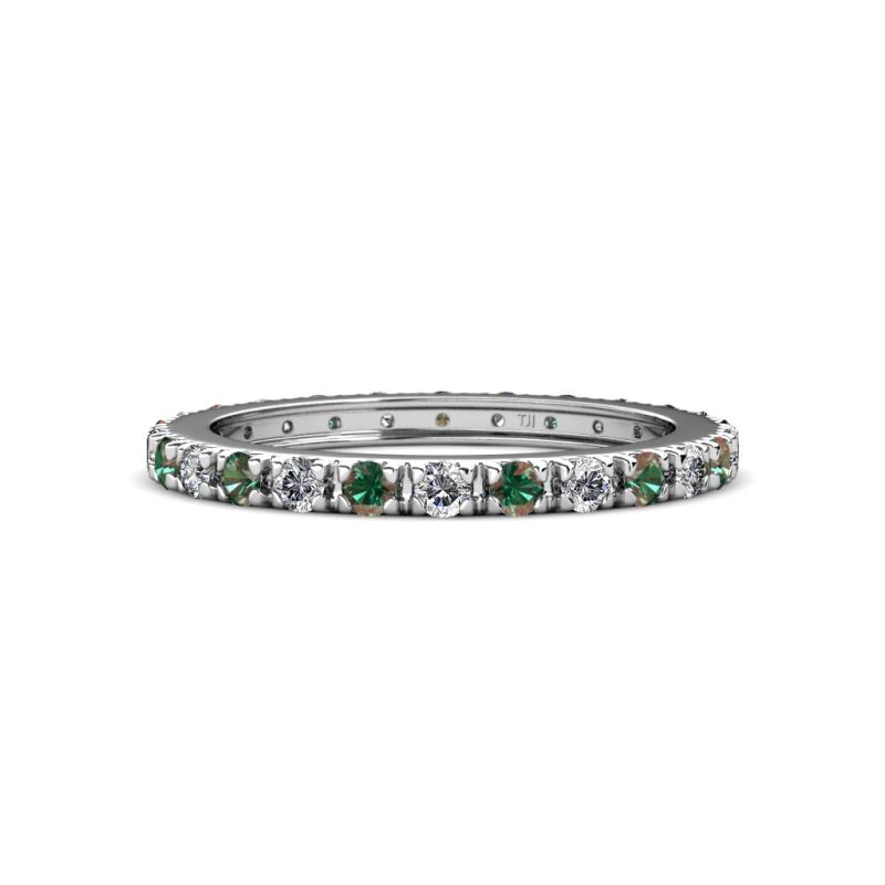 Gracie 2.30 mm Round Diamond and Lab Created Alexandrite Eternity Band 