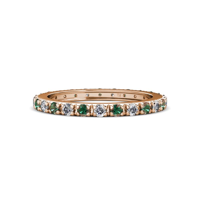 Gracie 2.30 mm Round Diamond and Lab Created Alexandrite Eternity Band 