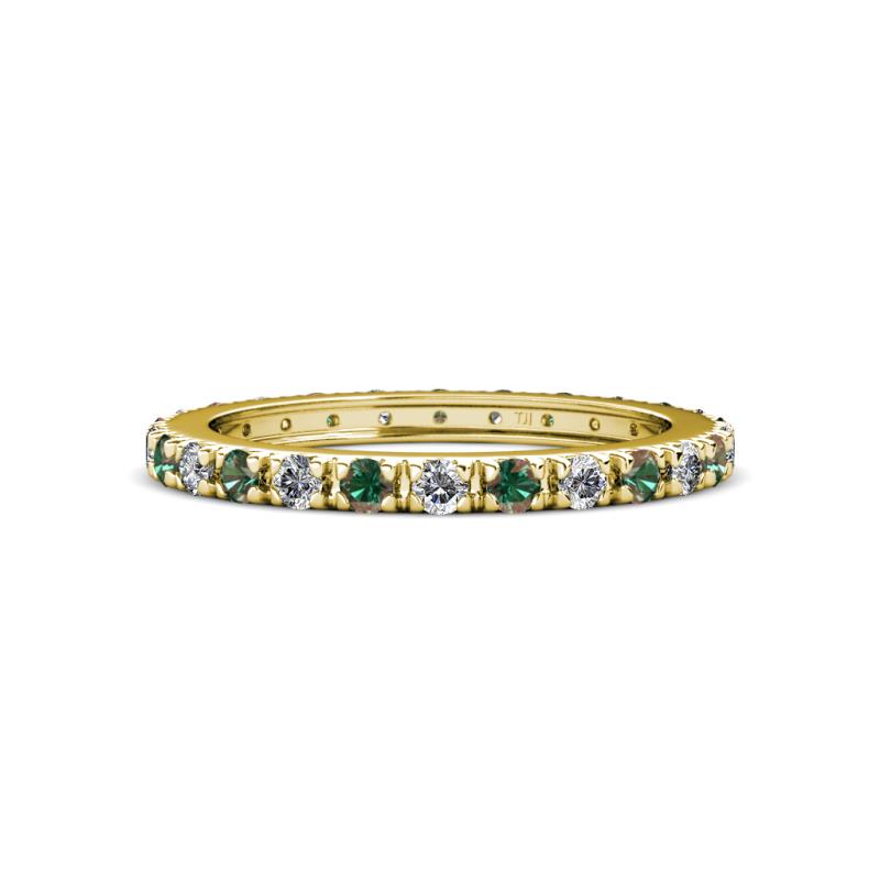 Gracie 2.30 mm Round Diamond and Lab Created Alexandrite Eternity Band 