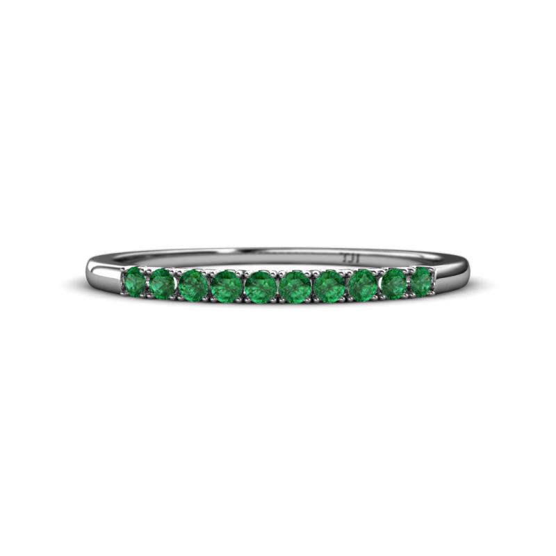 Emlynn 2.00 mm Emerald 10 Stone Wedding Band 
