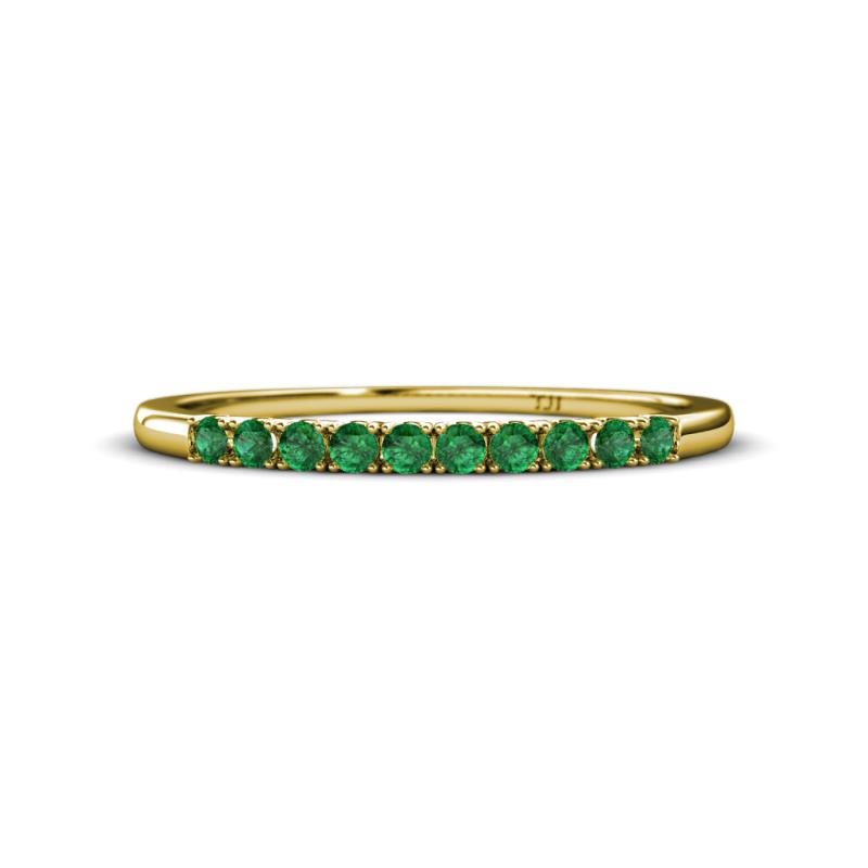 Emlynn 2.00 mm Emerald 10 Stone Wedding Band 
