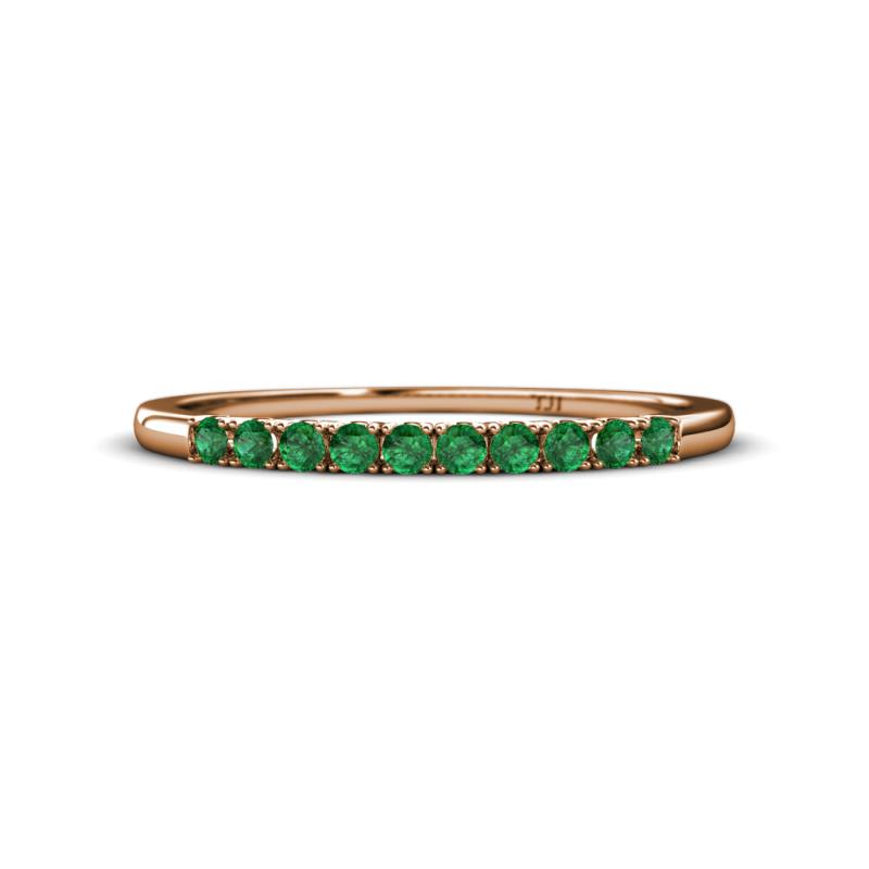 Emlynn 2.00 mm Emerald 10 Stone Wedding Band 