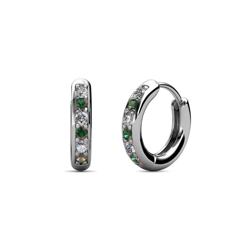 Cianna 1.80mm (0.31 ctw) Petite Created Alexandrite and Diamond Hoop Earrings 