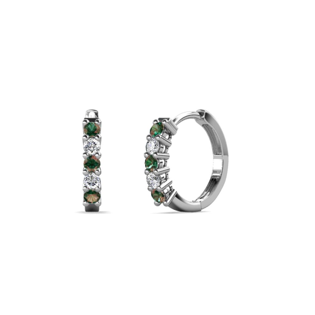 Aricia Petite Diamond and Lab Created Alexandrite Hoop Earrings 