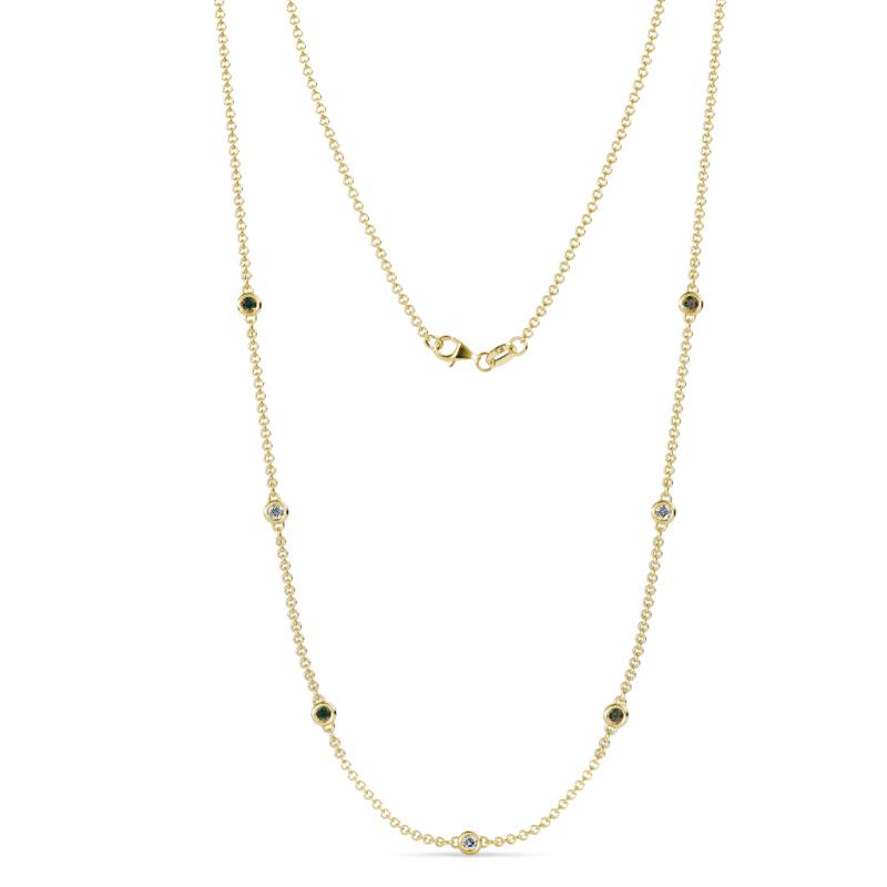 Salina (7 Stn/2.6mm) Diamond and Lab Created Alexandrite on Cable Necklace 