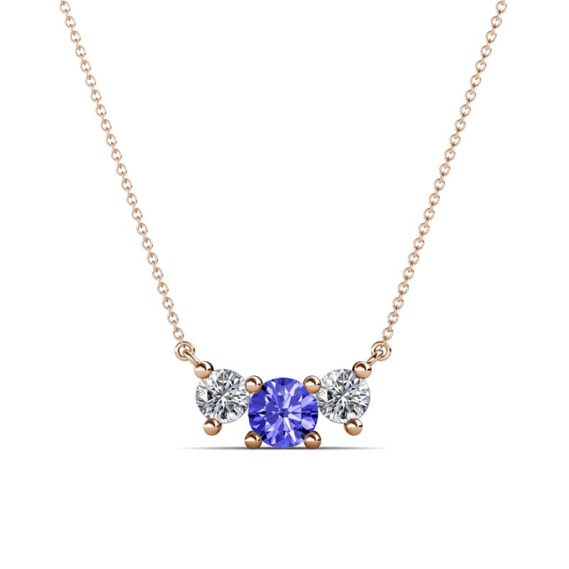 Raia Tanzanite and Diamond Three Stone Pendant 