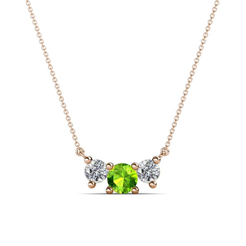 Raia Peridot and Diamond Three Stone Pendant 