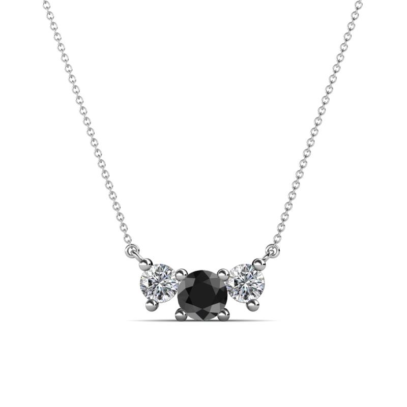 Raia Black and White Diamond Three Stone Pendant 