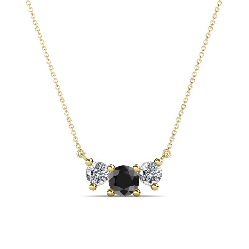 Raia Black and White Diamond Three Stone Pendant 