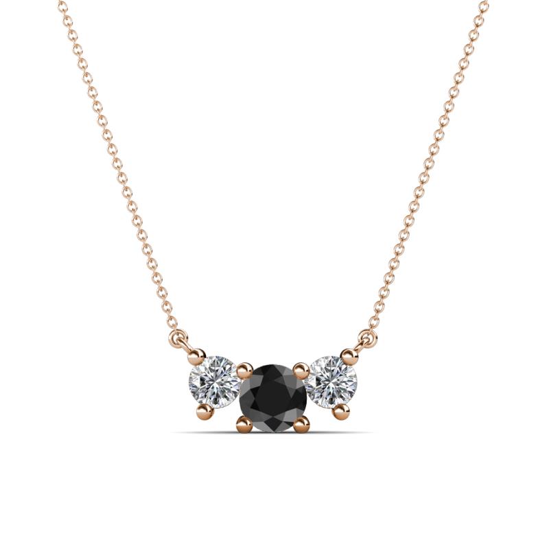 Raia Black and White Diamond Three Stone Pendant 