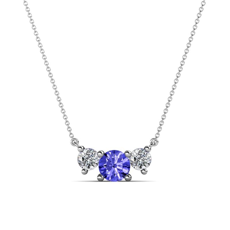 Raia Tanzanite and Diamond Three Stone Pendant 