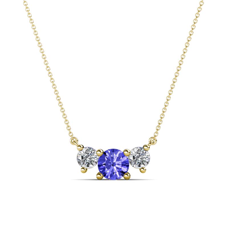 Raia Tanzanite and Diamond Three Stone Pendant 