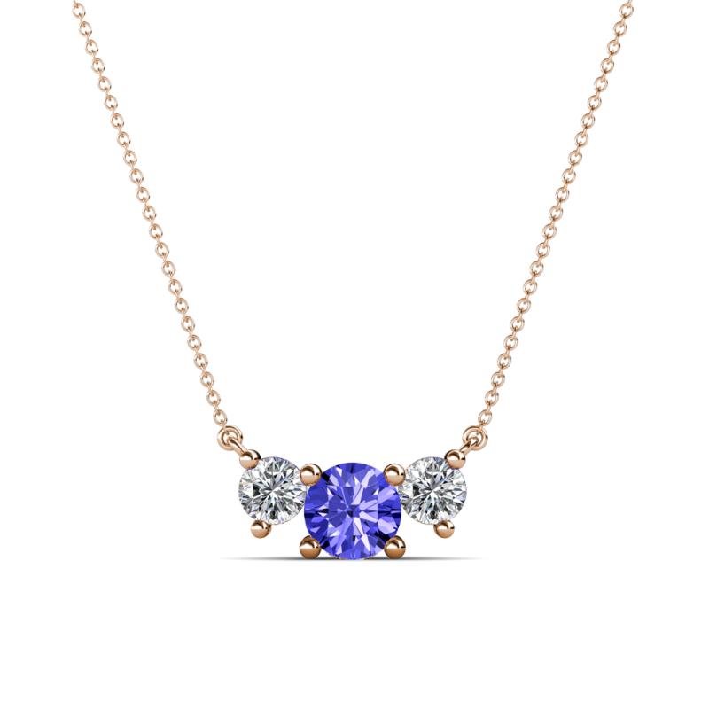Raia Tanzanite and Diamond Three Stone Pendant 