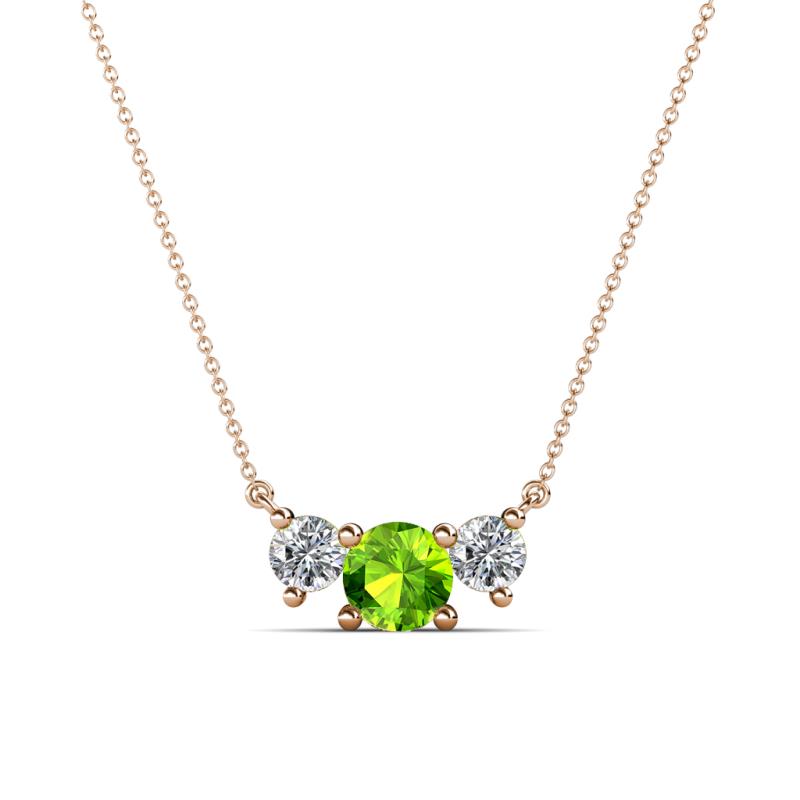 Raia Peridot and Diamond Three Stone Pendant 
