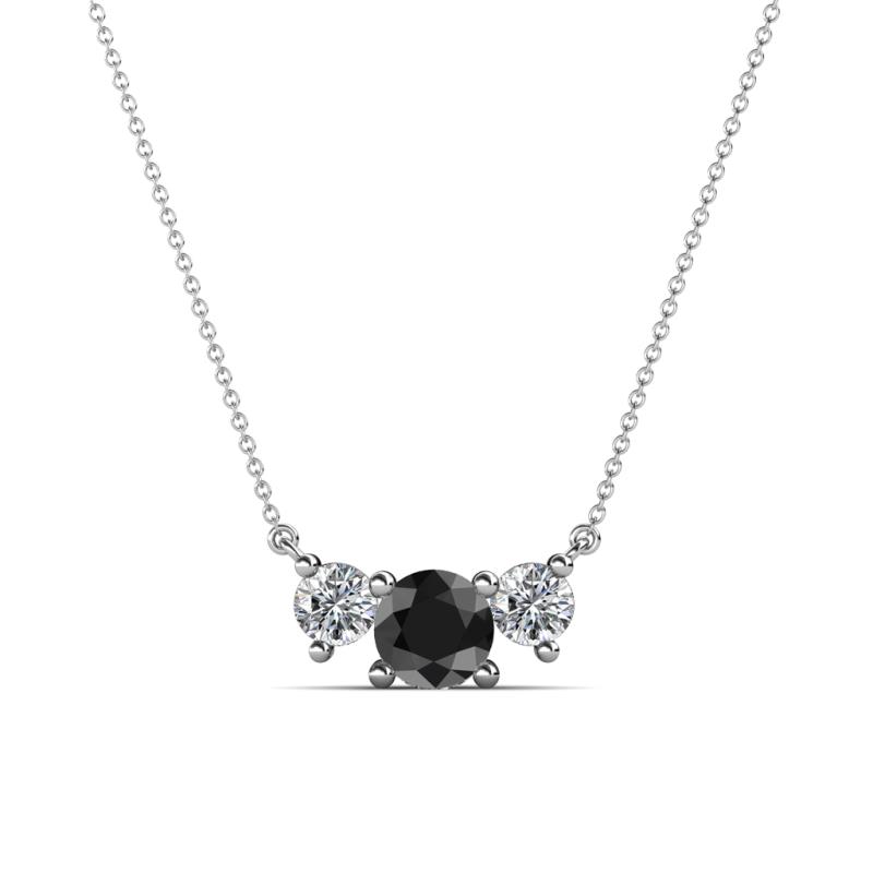 Raia Black and White Diamond Three Stone Pendant 