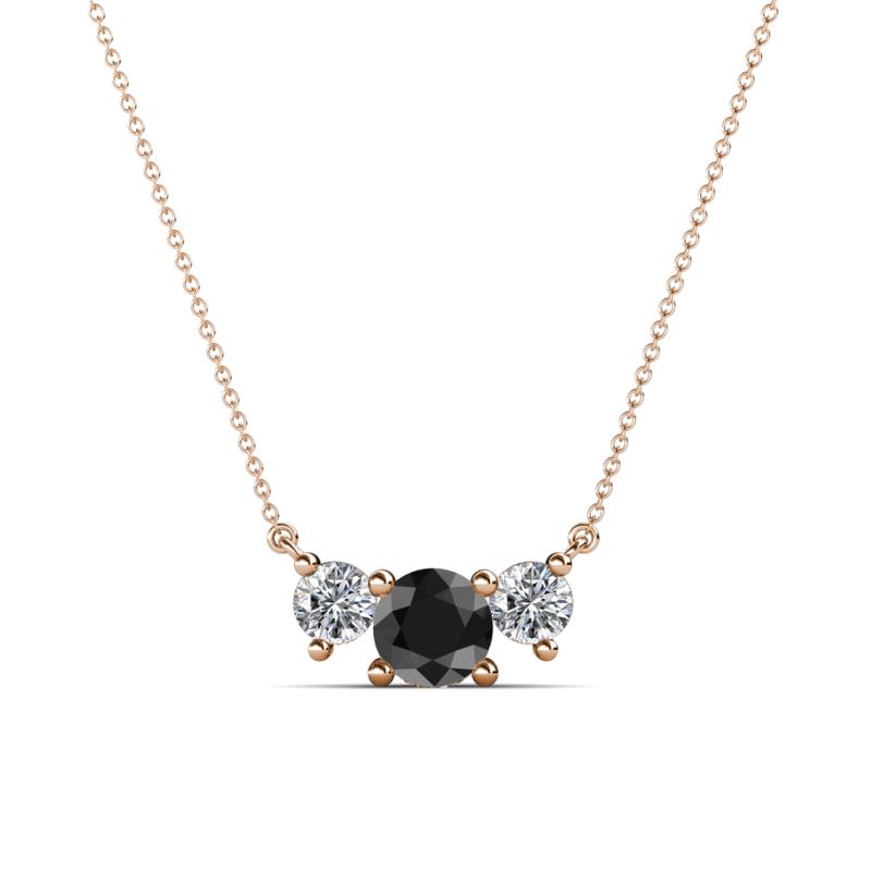 Raia Black and White Diamond Three Stone Pendant 