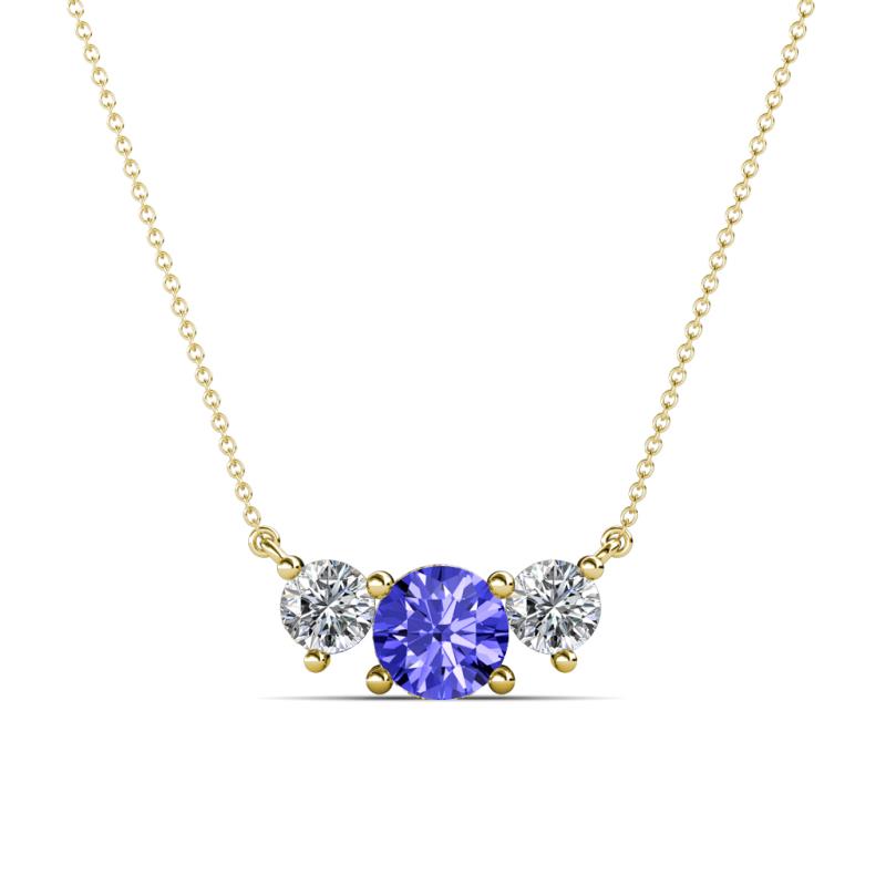Raia Tanzanite and Diamond Three Stone Pendant 