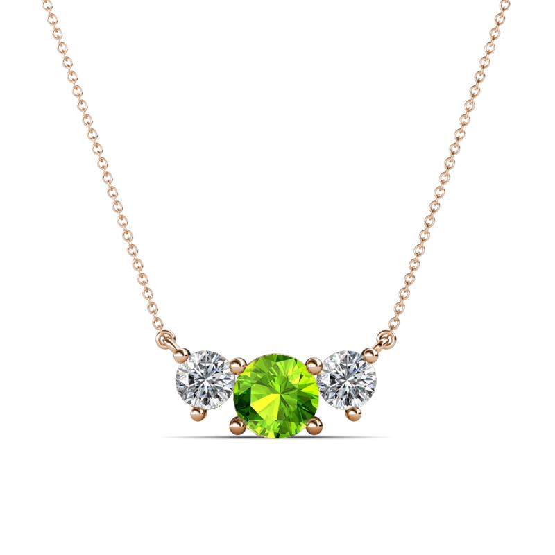 Raia Peridot and Diamond Three Stone Pendant 