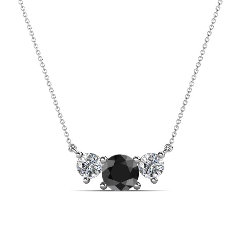 Raia Black and White Diamond Three Stone Pendant 