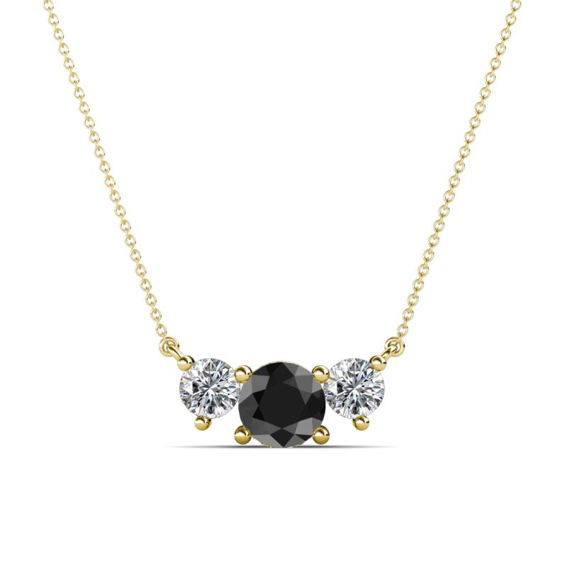 Raia Black and White Diamond Three Stone Pendant 
