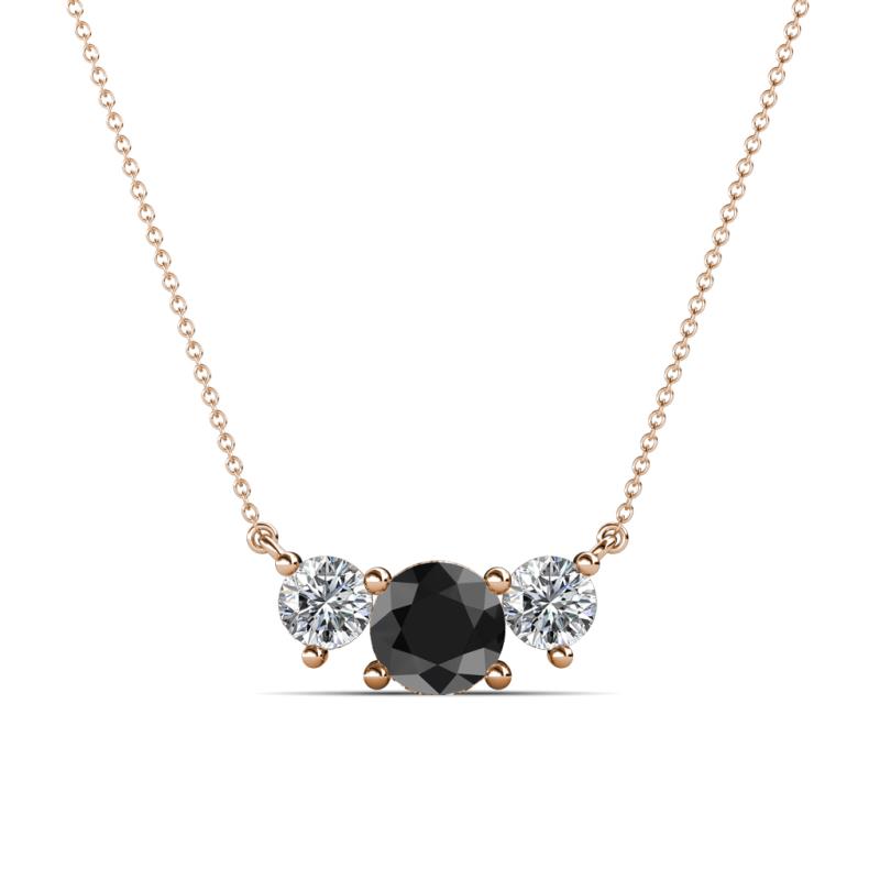 Raia Black and White Diamond Three Stone Pendant 
