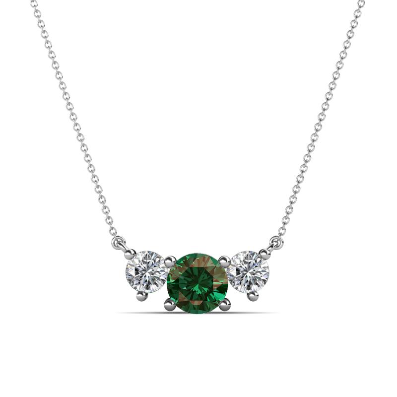 Raia Diamond and Lab Created Alexandrite Three Stone Pendant 