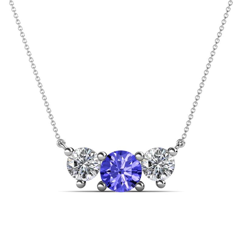 Raia Tanzanite and Diamond Three Stone Pendant 