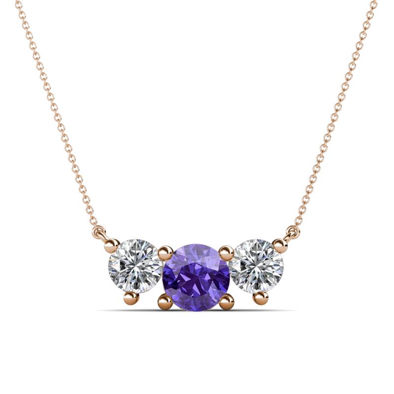 Raia Iolite and Diamond Three Stone Pendant 