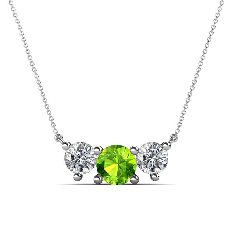 Raia Peridot and Diamond Three Stone Pendant 