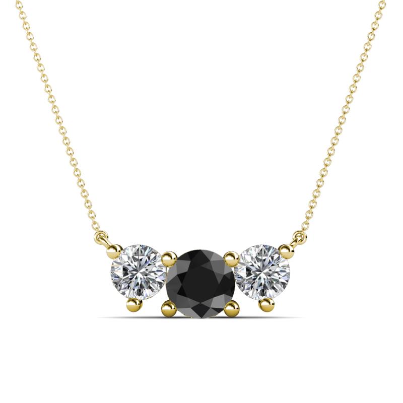 Raia Black and White Diamond Three Stone Pendant 