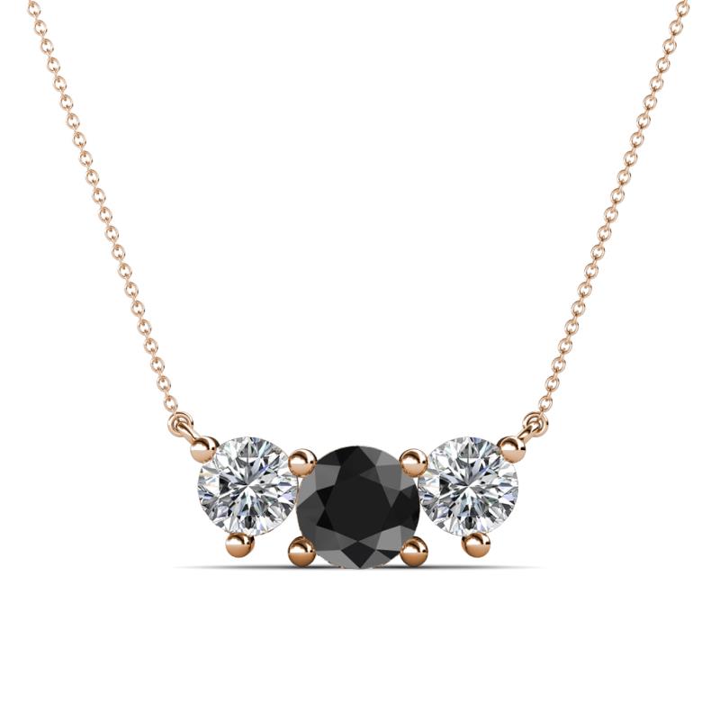 Raia Black and White Diamond Three Stone Pendant 