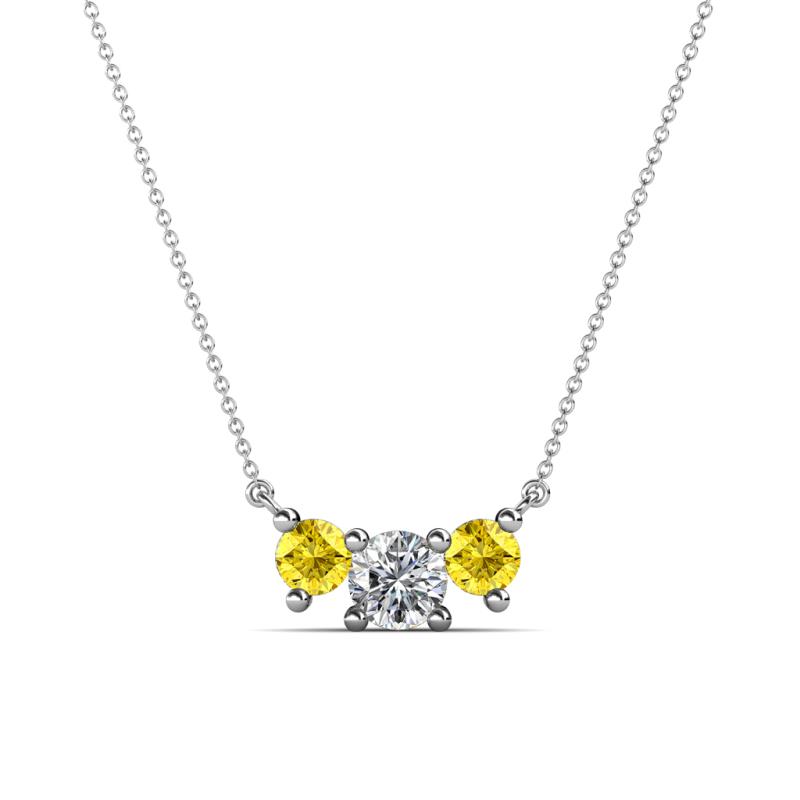 Raia Yellow Sapphire and Diamond Three Stone Pendant 