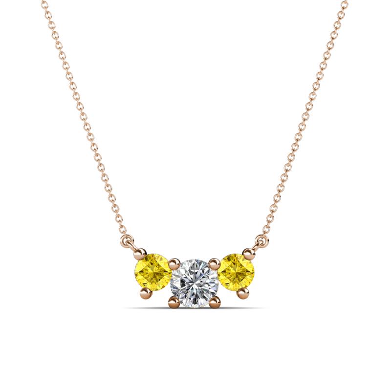 Raia Yellow Sapphire and Diamond Three Stone Pendant 
