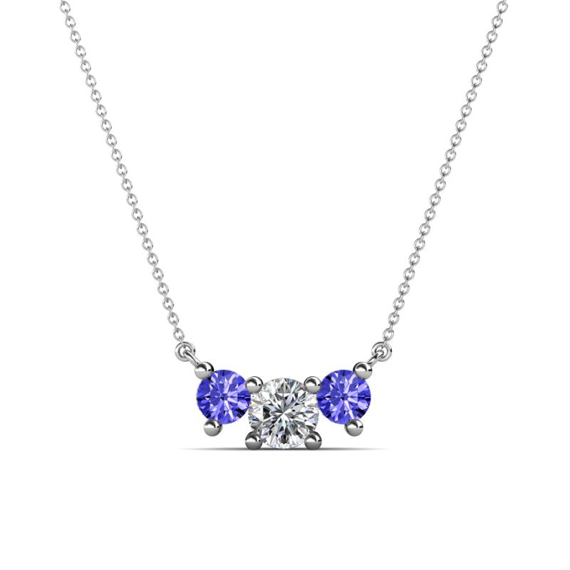 Raia Tanzanite and Diamond Three Stone Pendant 