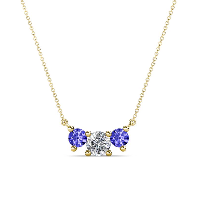 Raia Tanzanite and Diamond Three Stone Pendant 