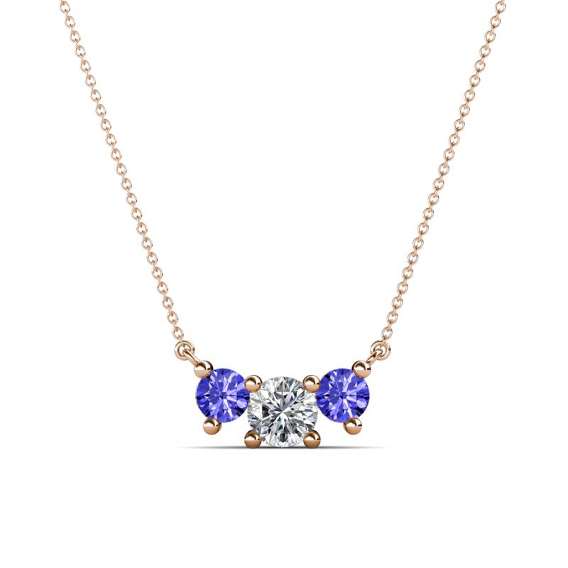 Raia Tanzanite and Diamond Three Stone Pendant 