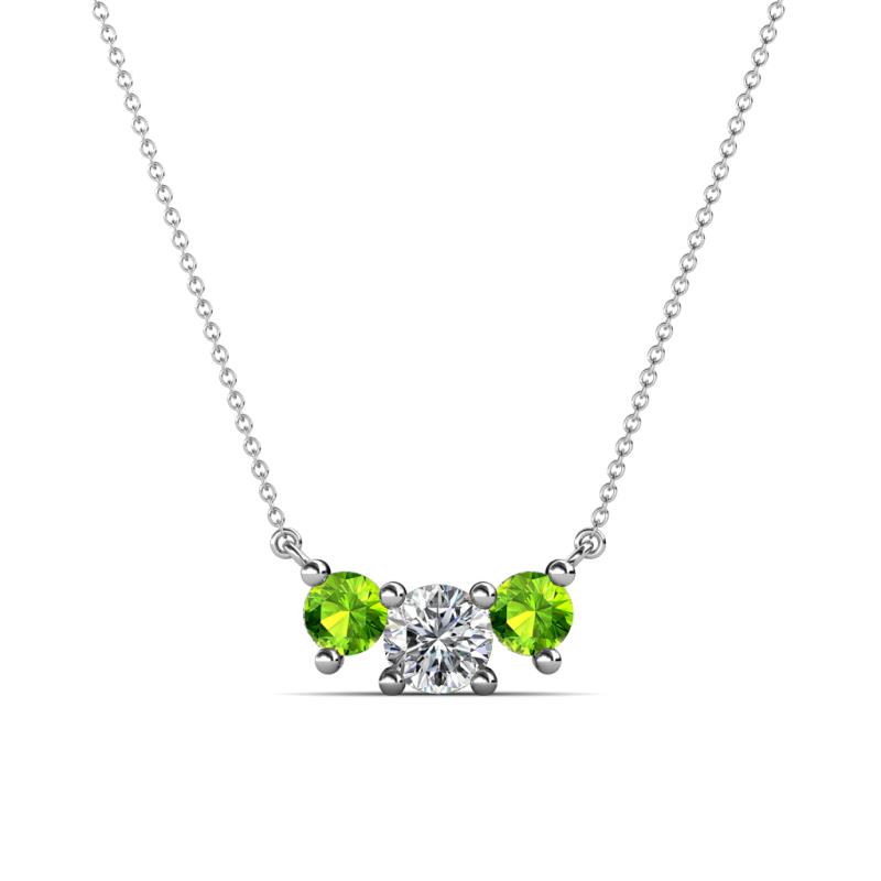 Raia Peridot and Diamond Three Stone Pendant 