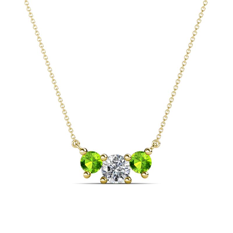 Raia Peridot and Diamond Three Stone Pendant 