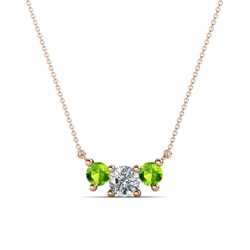 Raia Peridot and Diamond Three Stone Pendant 