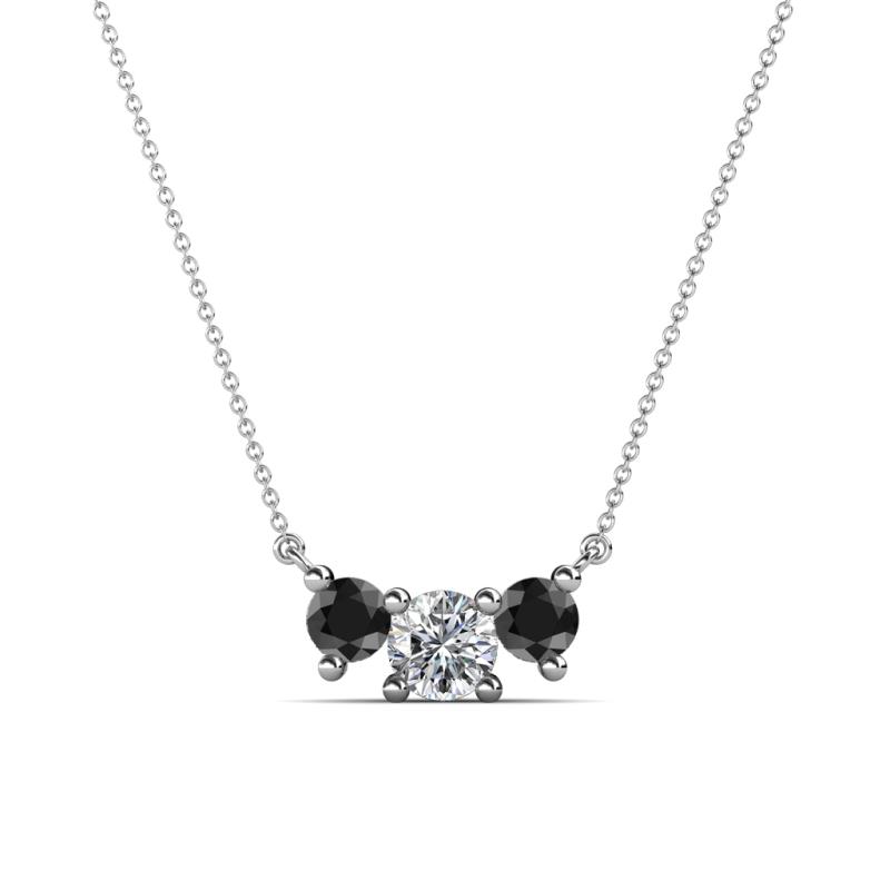 Raia Black and White Diamond Three Stone Pendant 
