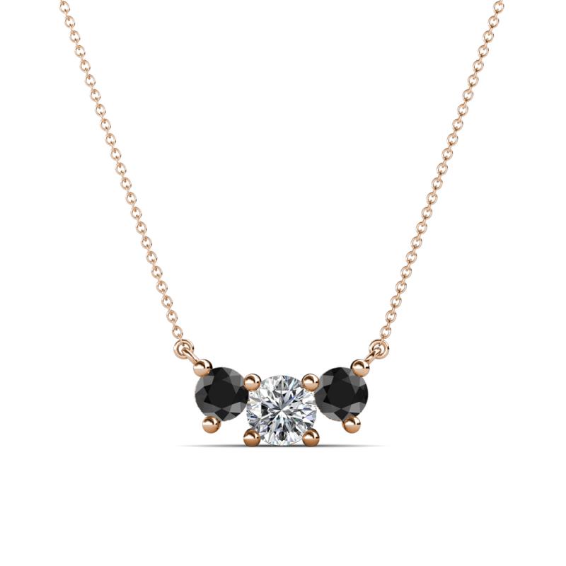 Raia Black and White Diamond Three Stone Pendant 