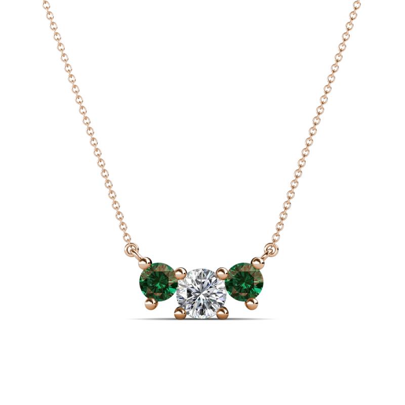 Raia Diamond and Lab Created Alexandrite Three Stone Pendant 