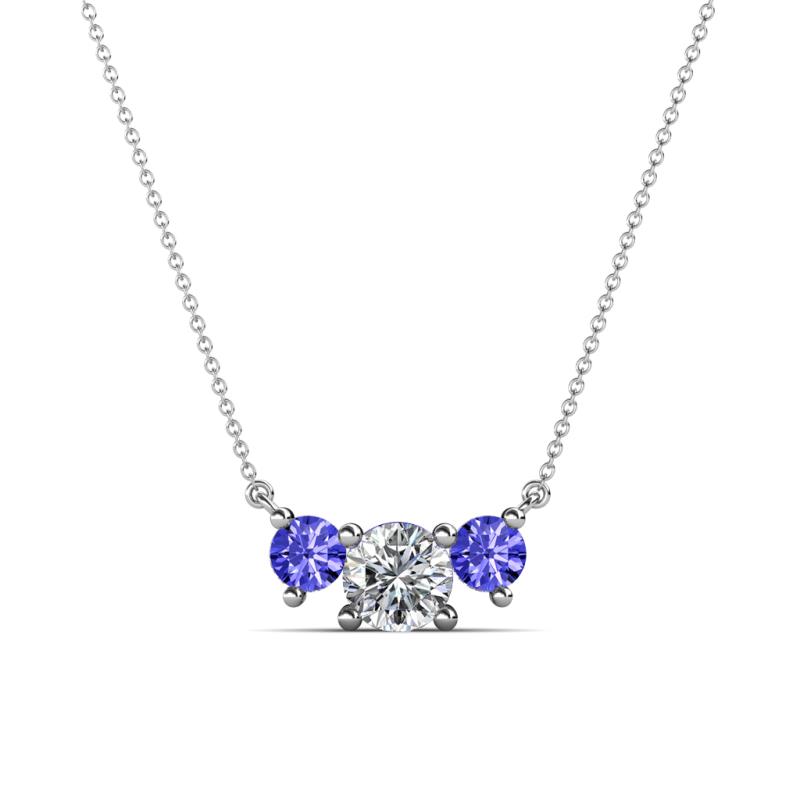 Raia Tanzanite and Diamond Three Stone Pendant 