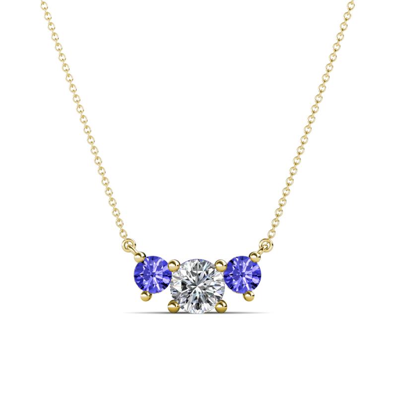 Raia Tanzanite and Diamond Three Stone Pendant 