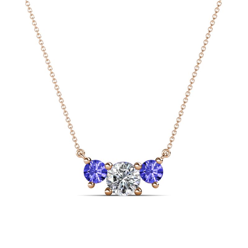 Raia Tanzanite and Diamond Three Stone Pendant 