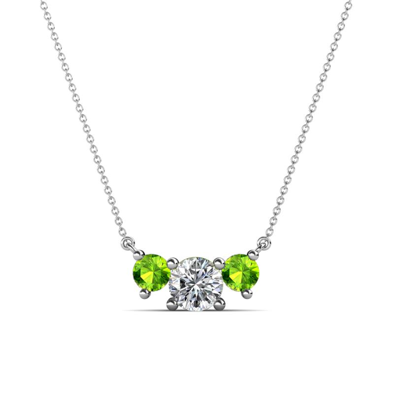 Raia Peridot and Diamond Three Stone Pendant 
