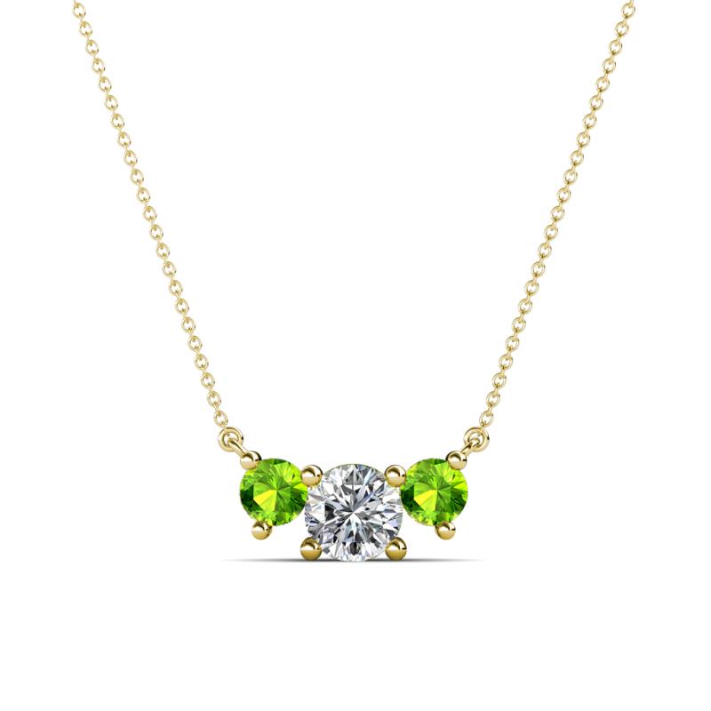 Raia Peridot and Diamond Three Stone Pendant 
