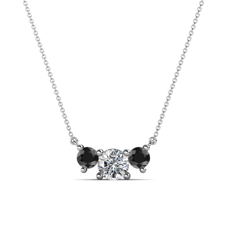 Raia Black and White Diamond Three Stone Pendant 